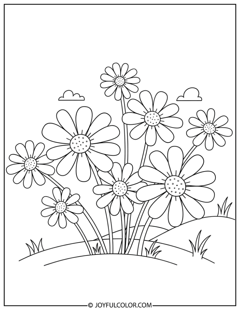 Simple Daisy Flower Coloring Page