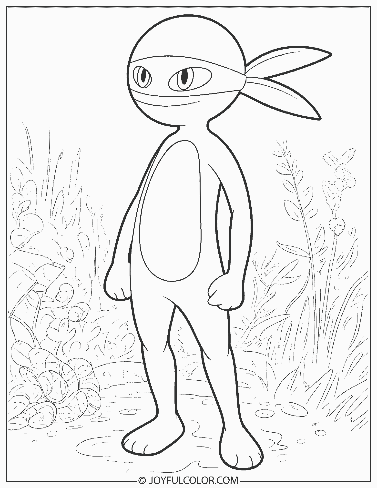 Simple Greninja Coloring Page