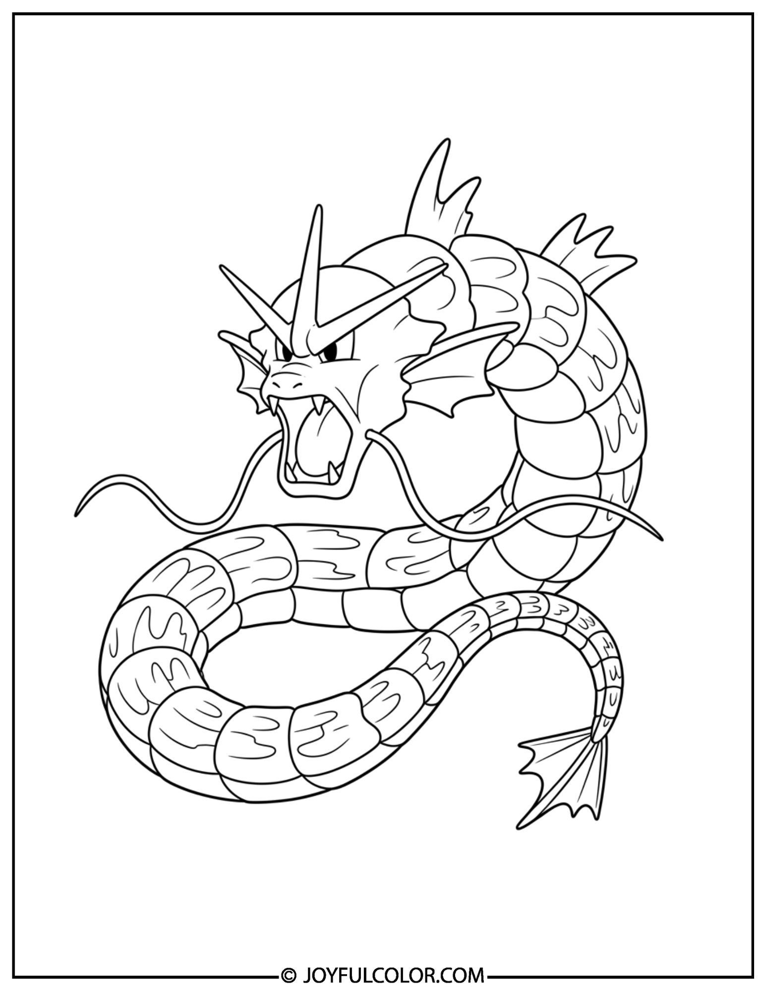 Simple Gyarados Coloring Page