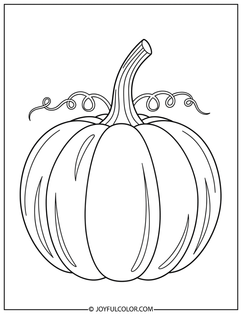 Simple Harvest Pumpkin Coloring Page