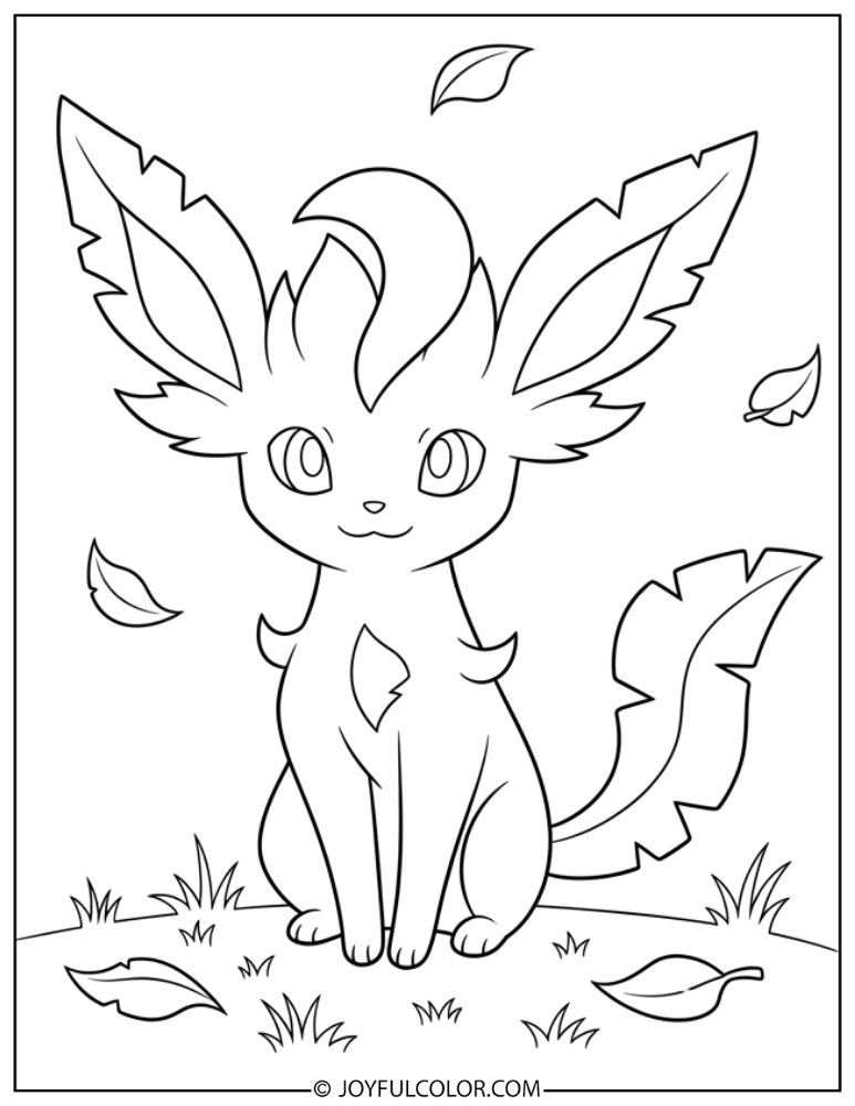 Simple Leafeon Coloring Page
