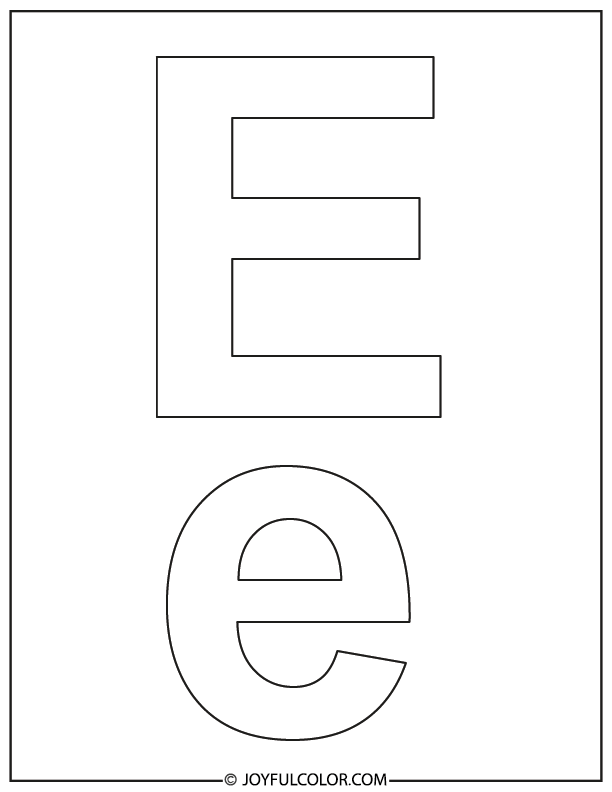 Simple Letter E Coloring Page