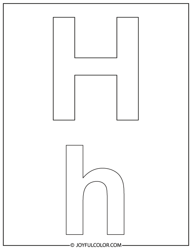 Simple Letter H Coloring Page