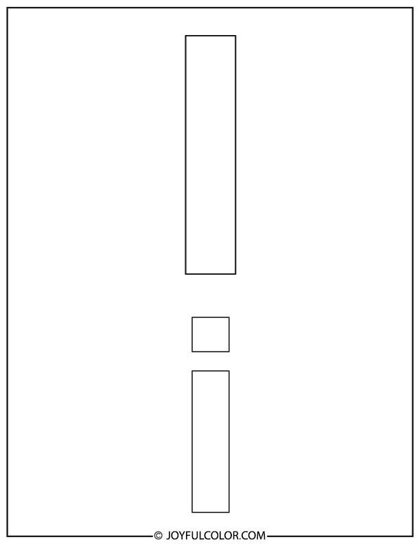 Simple Letter I Coloring Page