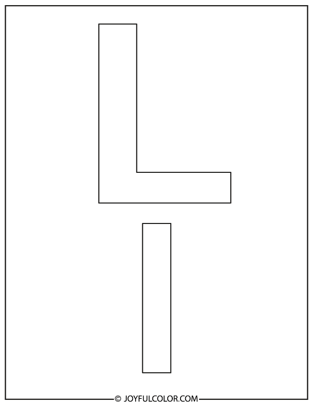 Simple Letter L Coloring Page