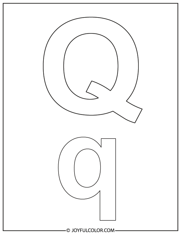 Simple Letter Q Coloring Page