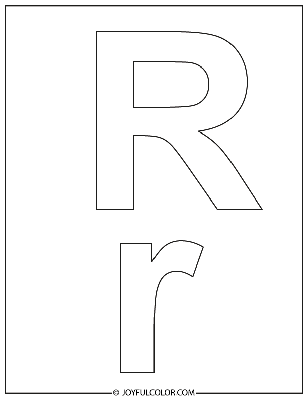 Simple Letter R Coloring Page