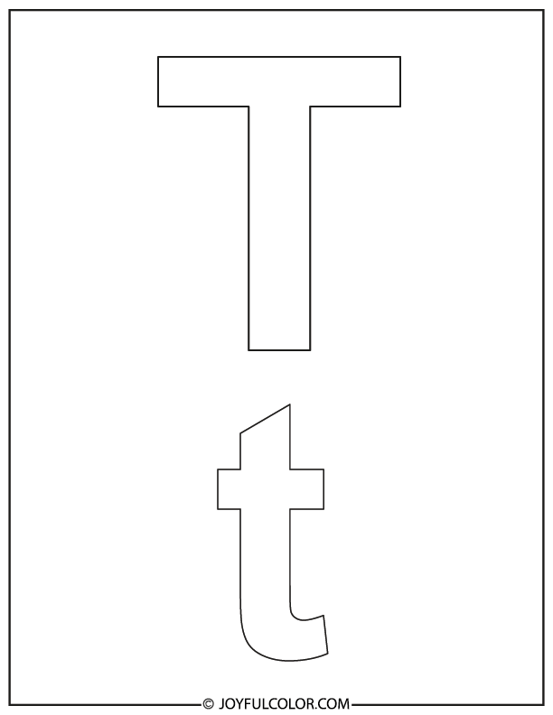 Simple Letter T Coloring Page