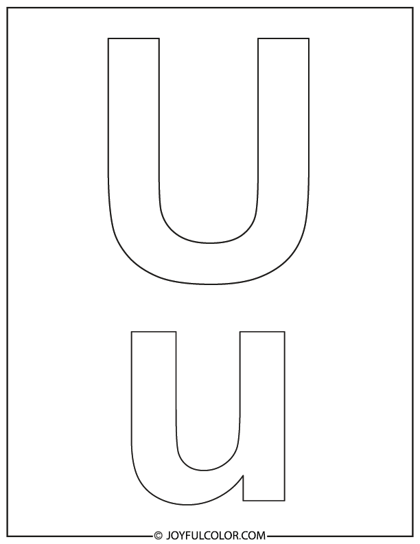 Simple Letter U Coloring Page