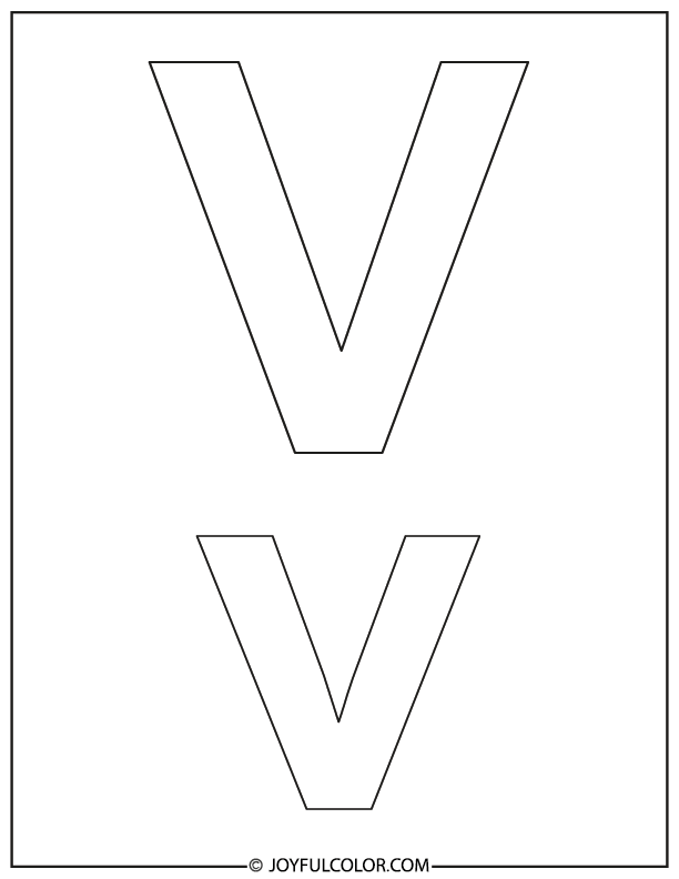 Simple Letter V Coloring Page