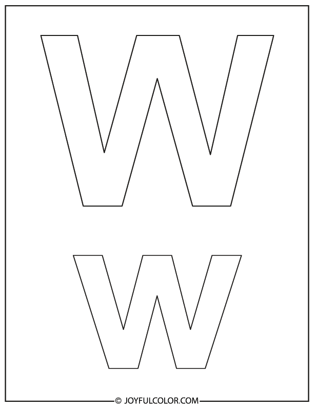Simple Letter W Coloring Page