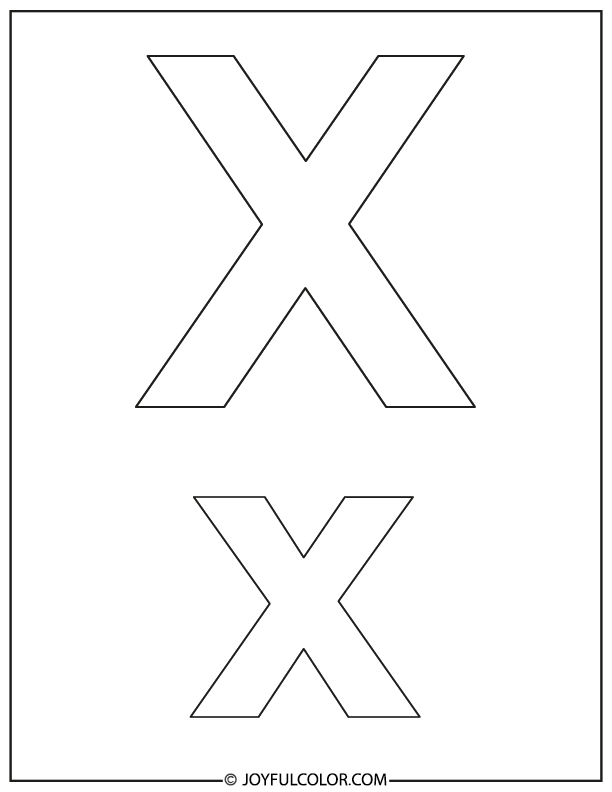 Simple Letter X Coloring Page