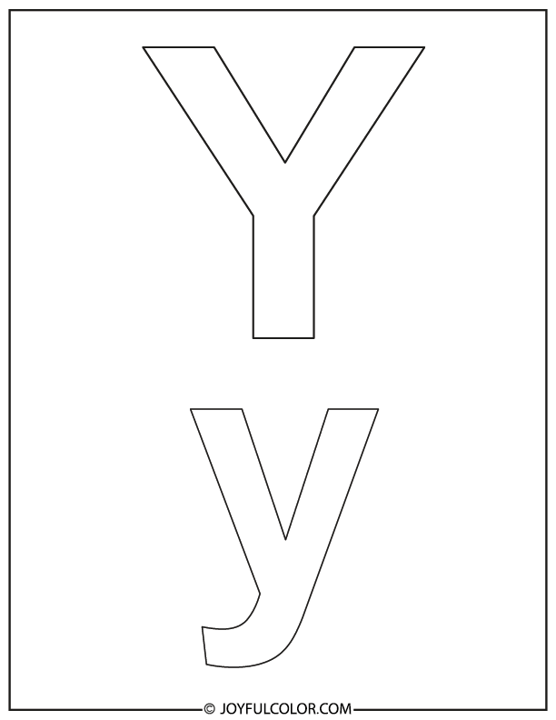 Simple Letter Y Coloring Page