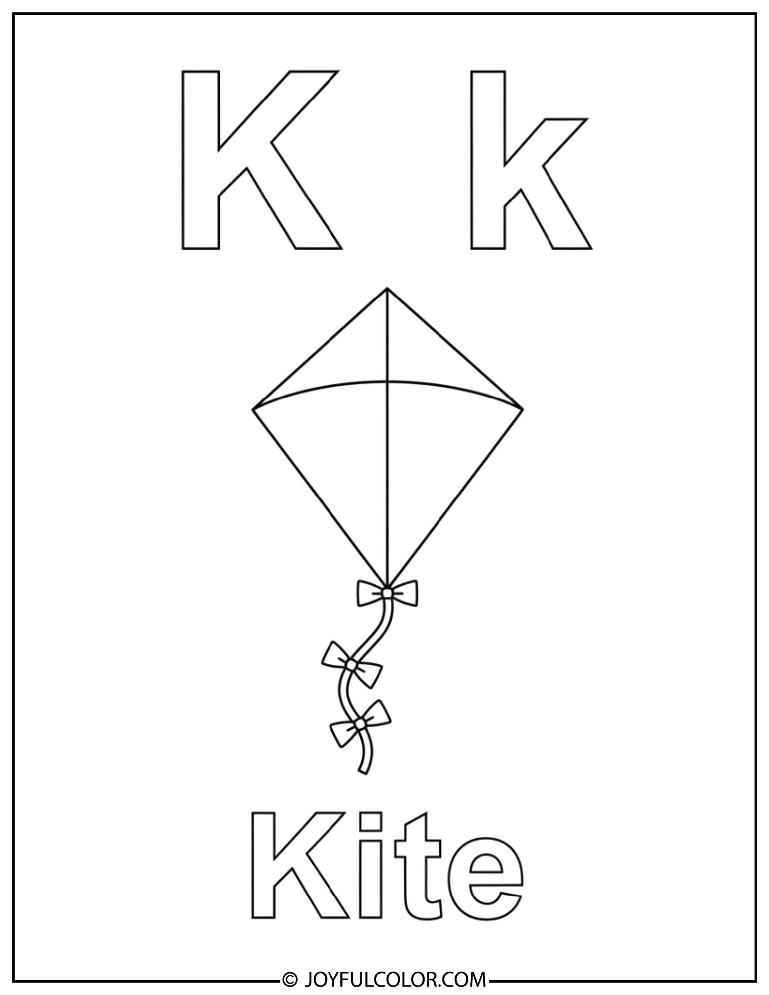 Simple Letter k Coloring Page 2
