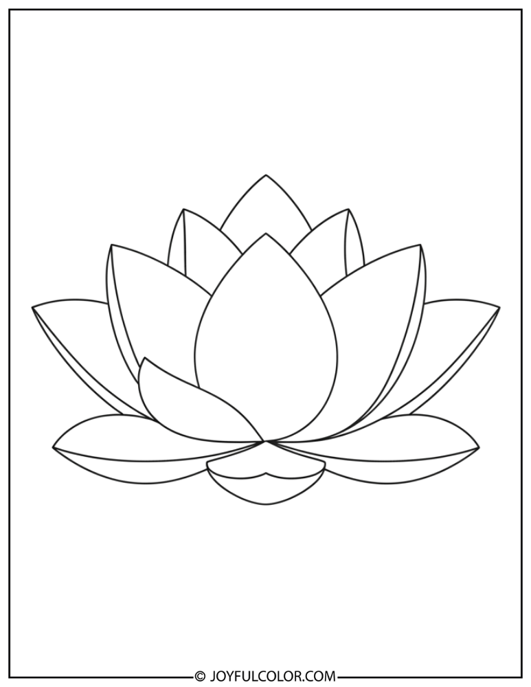 Simple Lotus Outline Coloring Page
