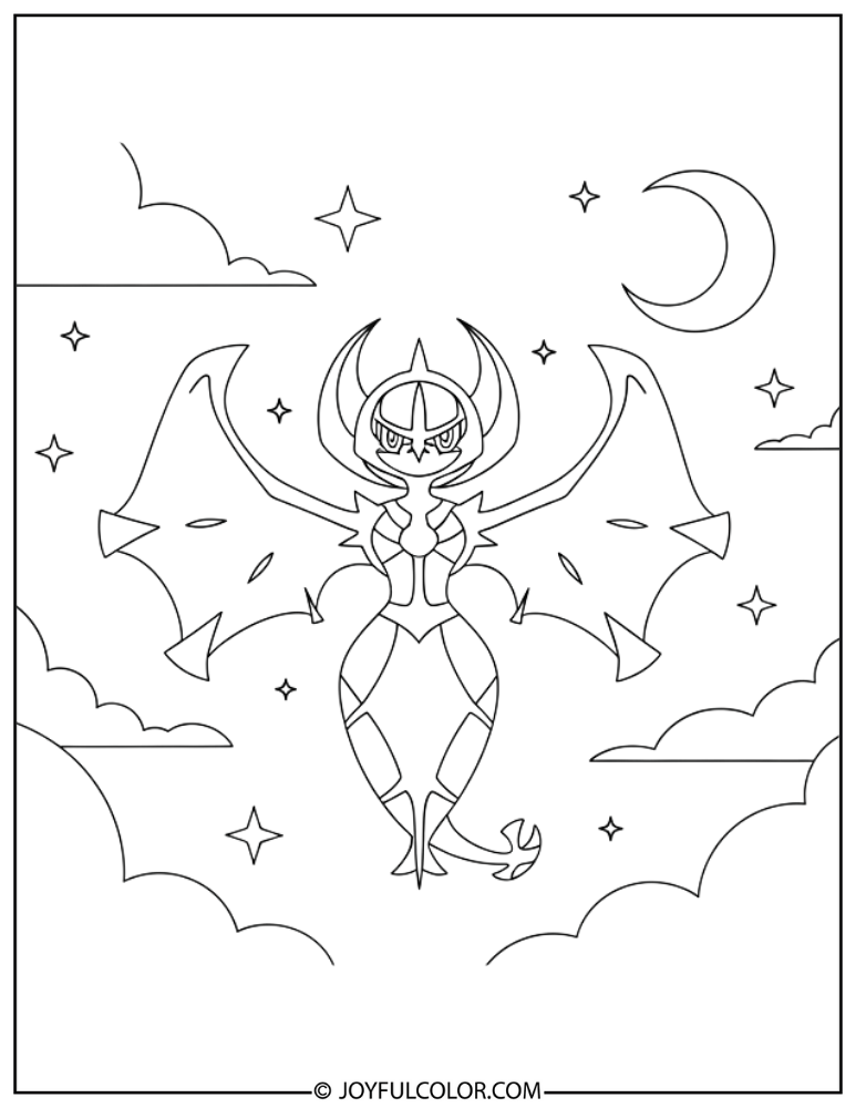 Simple Lunala Coloring Page
