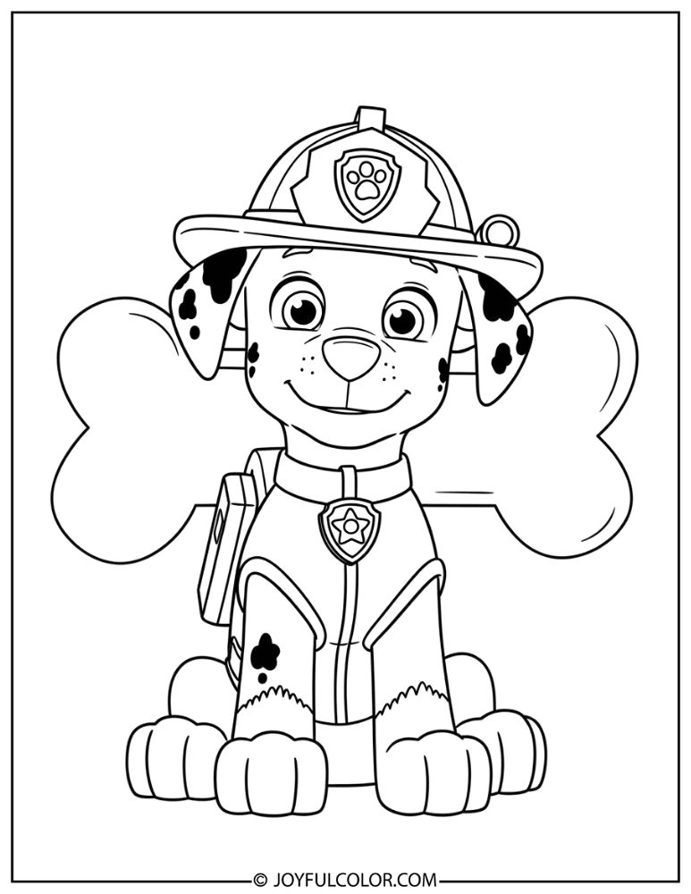 Simple Marshall Sitting Coloring Page