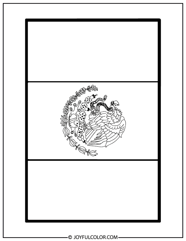 Simple Mexico Flag Coloring Page