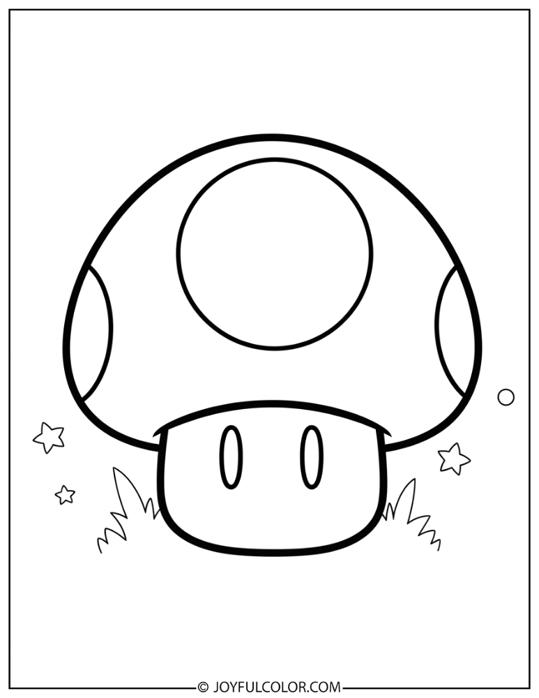 Simple Mushroom Coloring Page