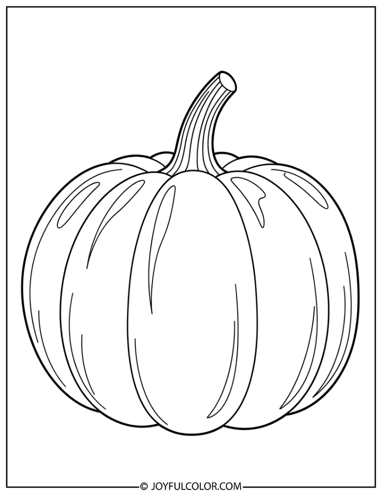 Simple Outline Pumpkin Coloring Page