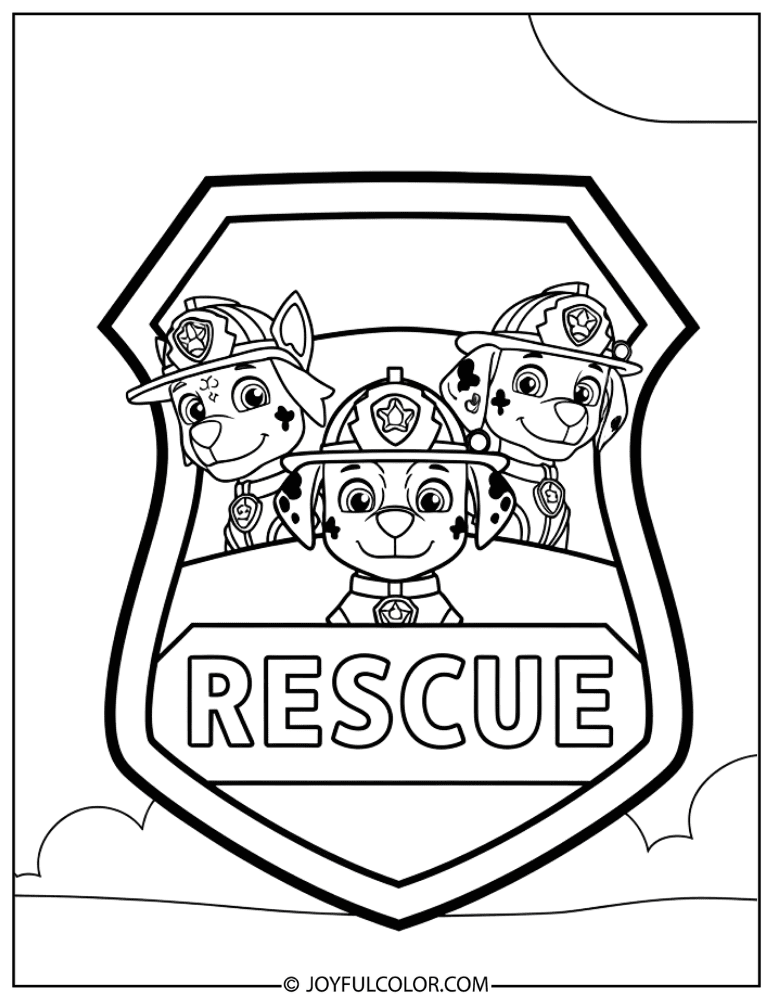 Simple Paw Patrol Badge Coloring Page