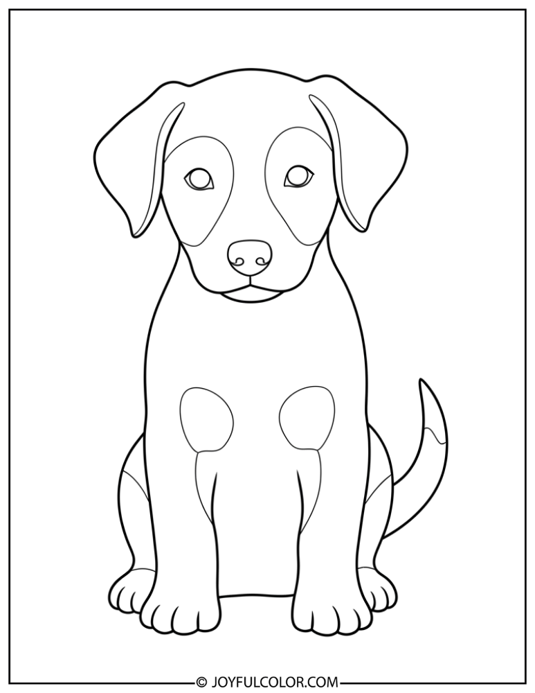 Simple Puppy Outline Coloring Page