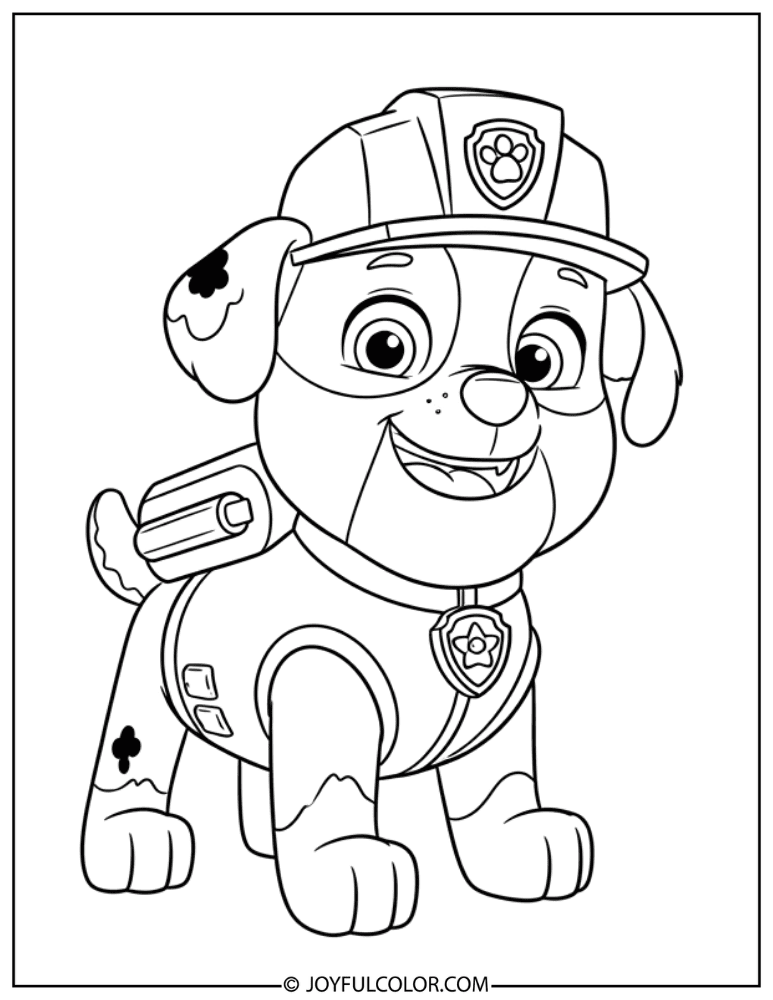 Simple Rubble Outline Coloring Page