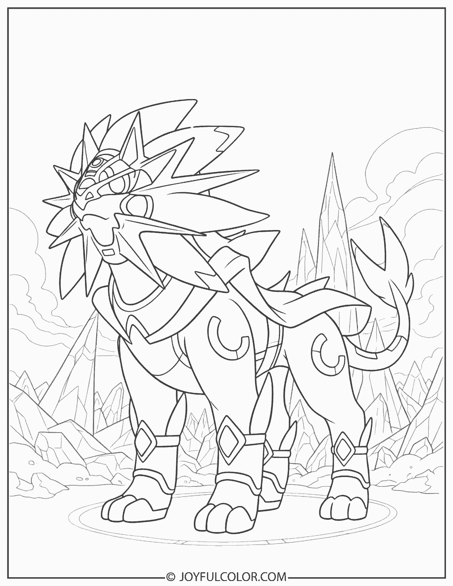 Simple Solgaleo Coloring Page