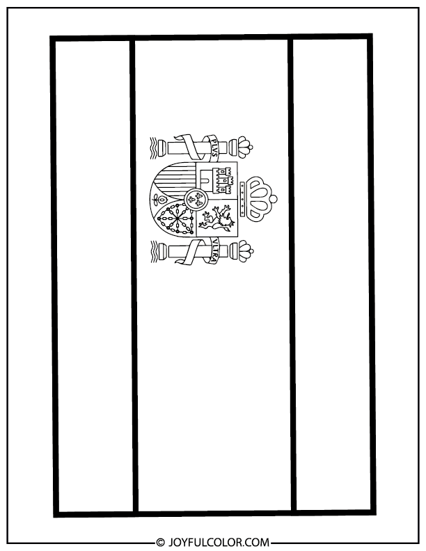 Simple Spain Flag Coloring Page 2