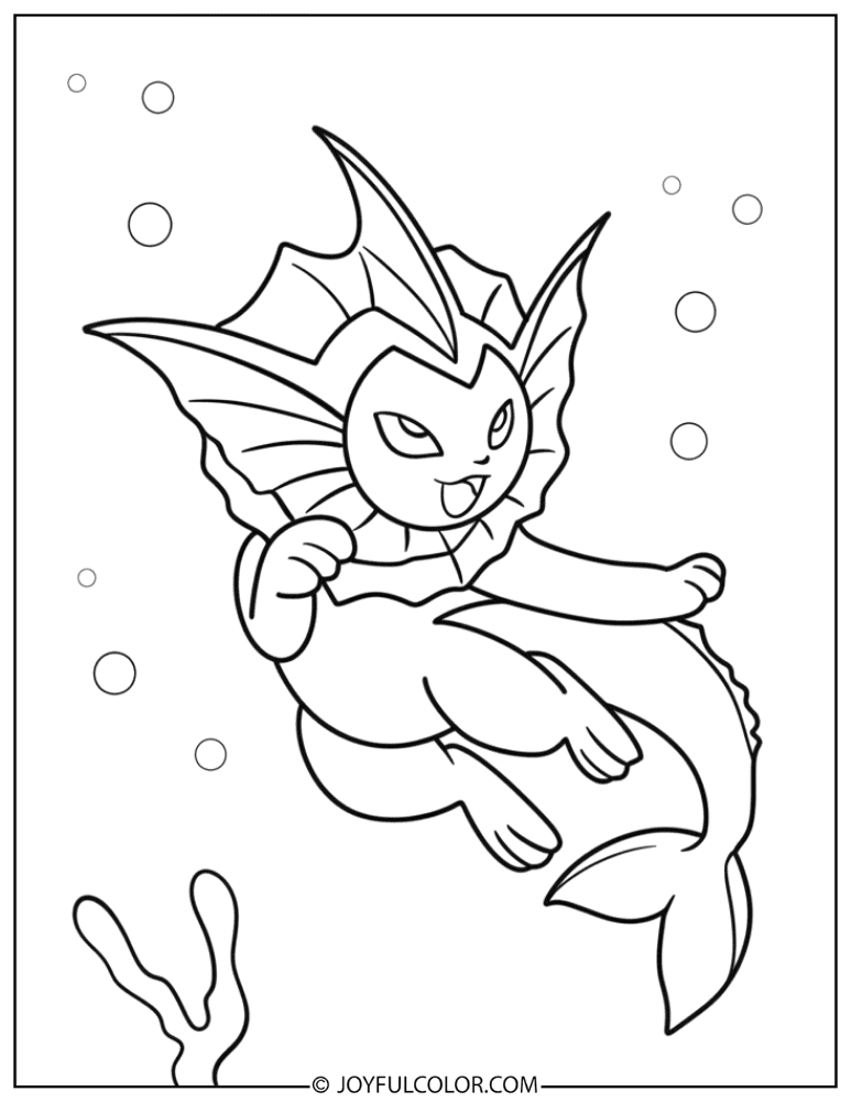 Simple Vaporeon Coloring Page