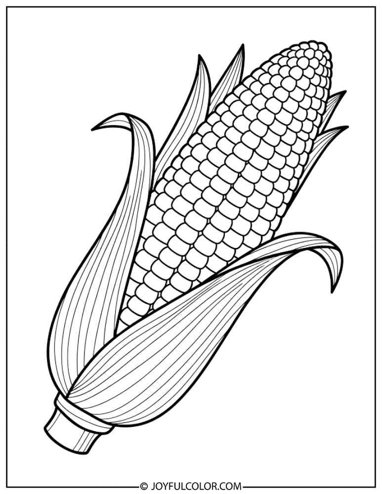 Single Ear of Corn Coloring Page
