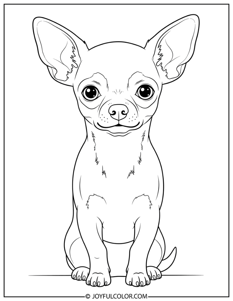 Sitting Chihuahua Coloring Page