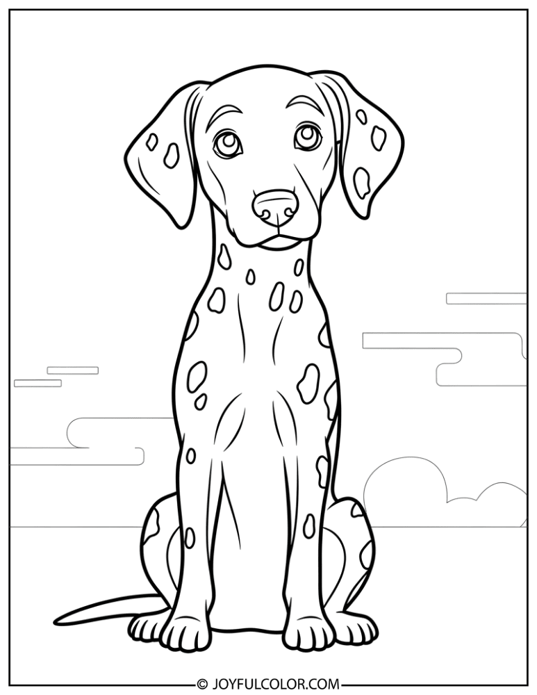 Sitting Dalmatian Coloring Page