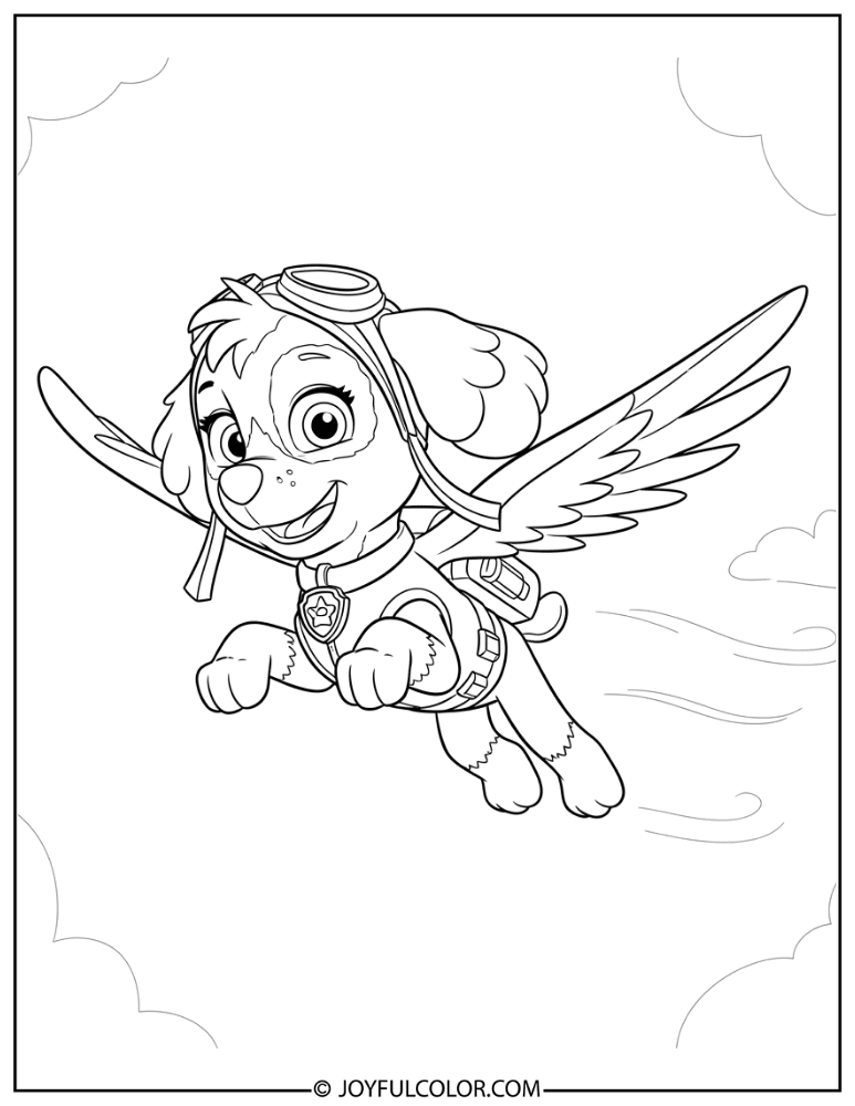 Skye Brave Rescue Pup Coloring Page