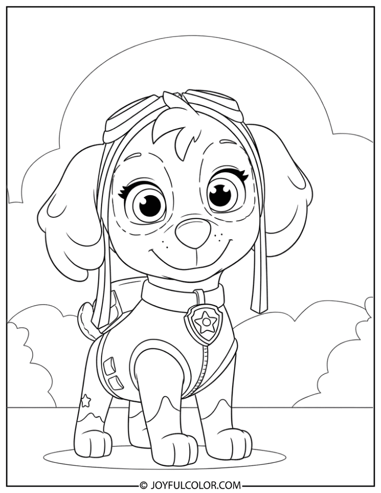 Skye Movie Hero Pose Coloring Page