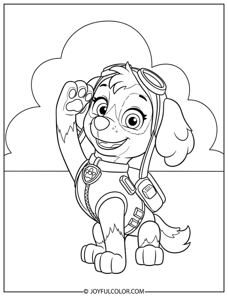 Skye Saluting Coloring Page