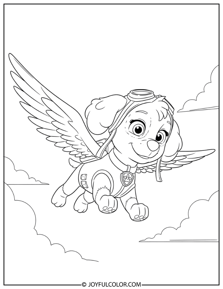 Skye from The Mighty Movie Coloring Page