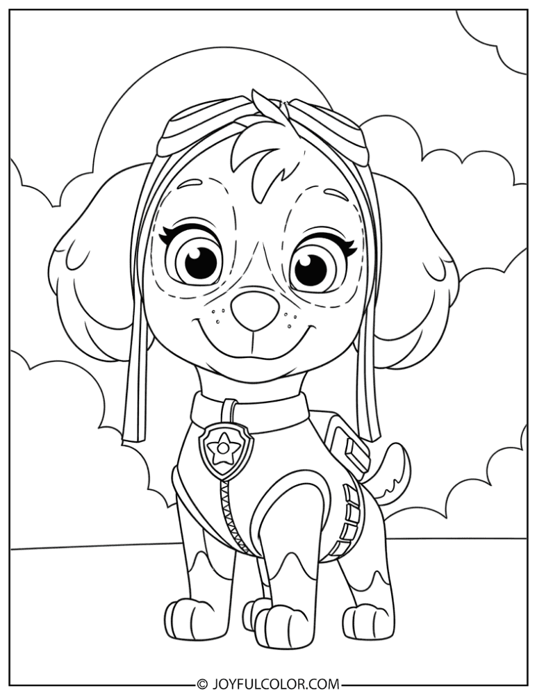 Skye in Her Movie Flight Suit Coloring Page