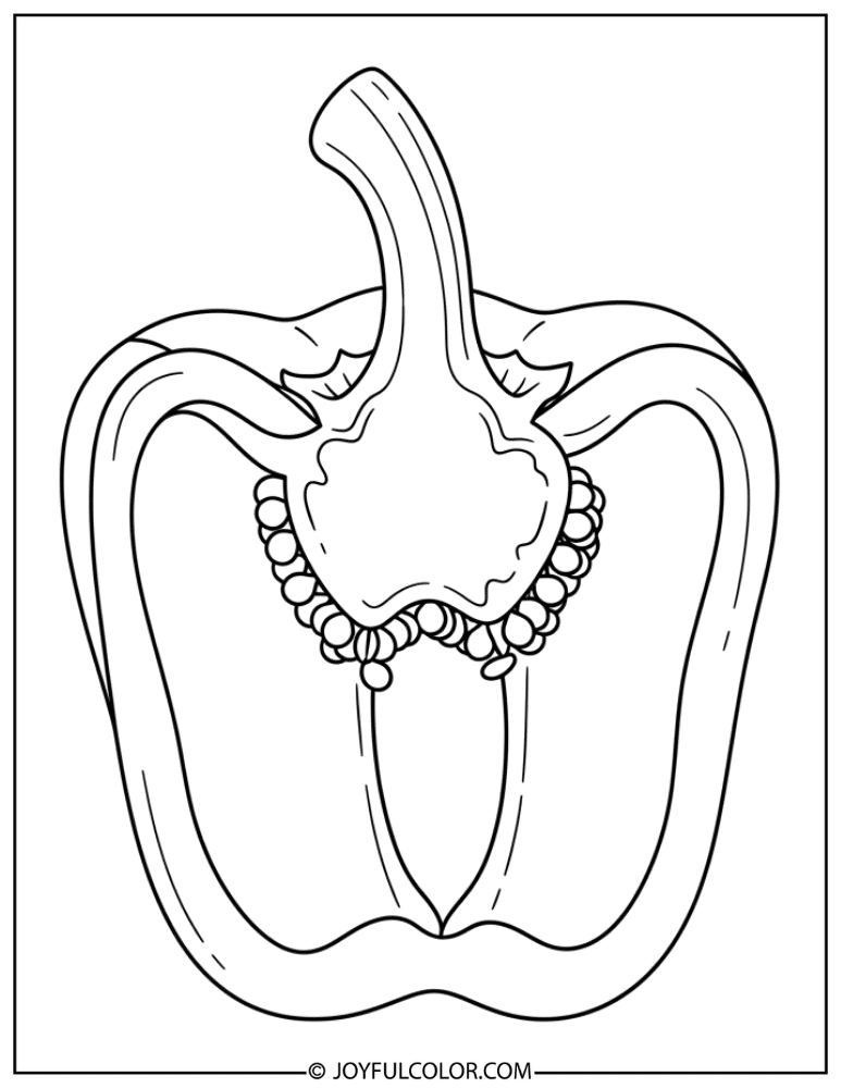 Sliced Bell Pepper Coloring Page