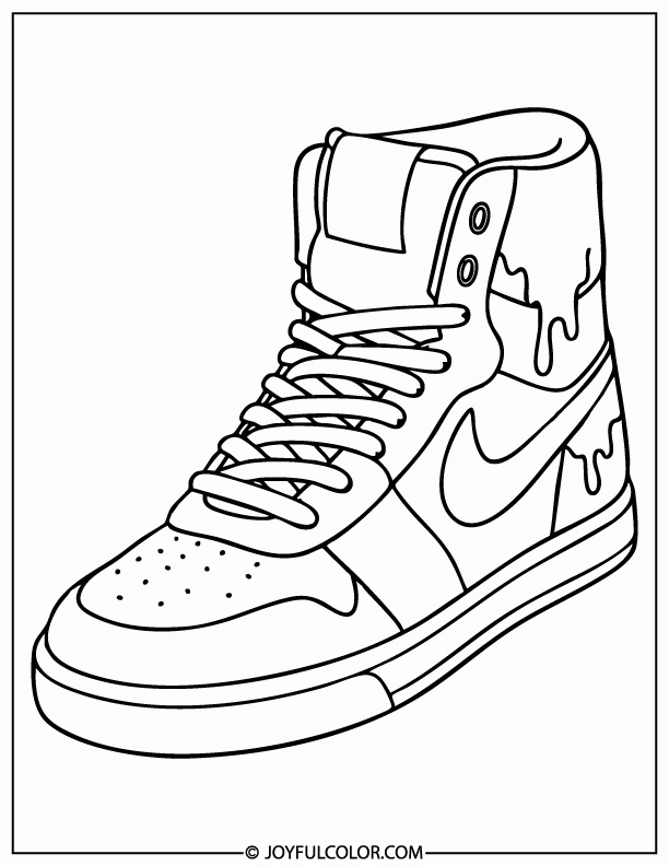 Shoes Printable Sneaker Template Sneakers Shoe Coloring Clipart Pages