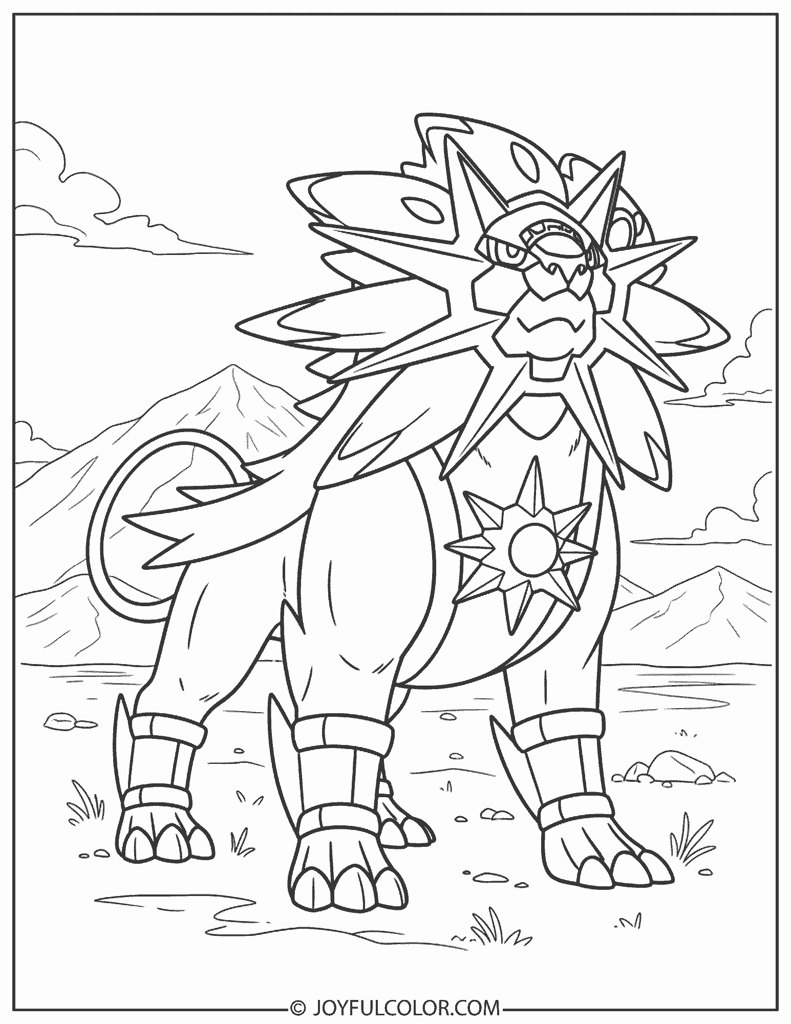 Solgaleo Coloring Page 1