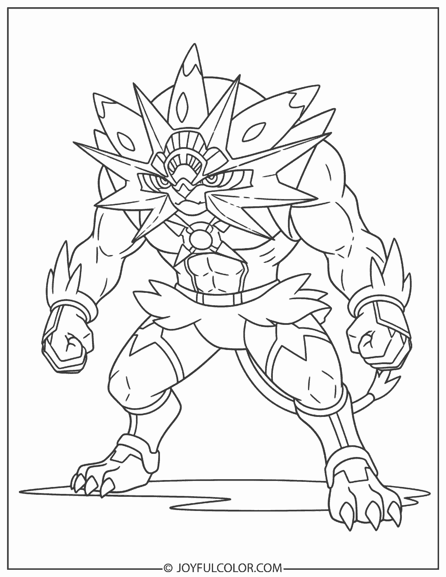 Solgaleo Fighting Coloring Page