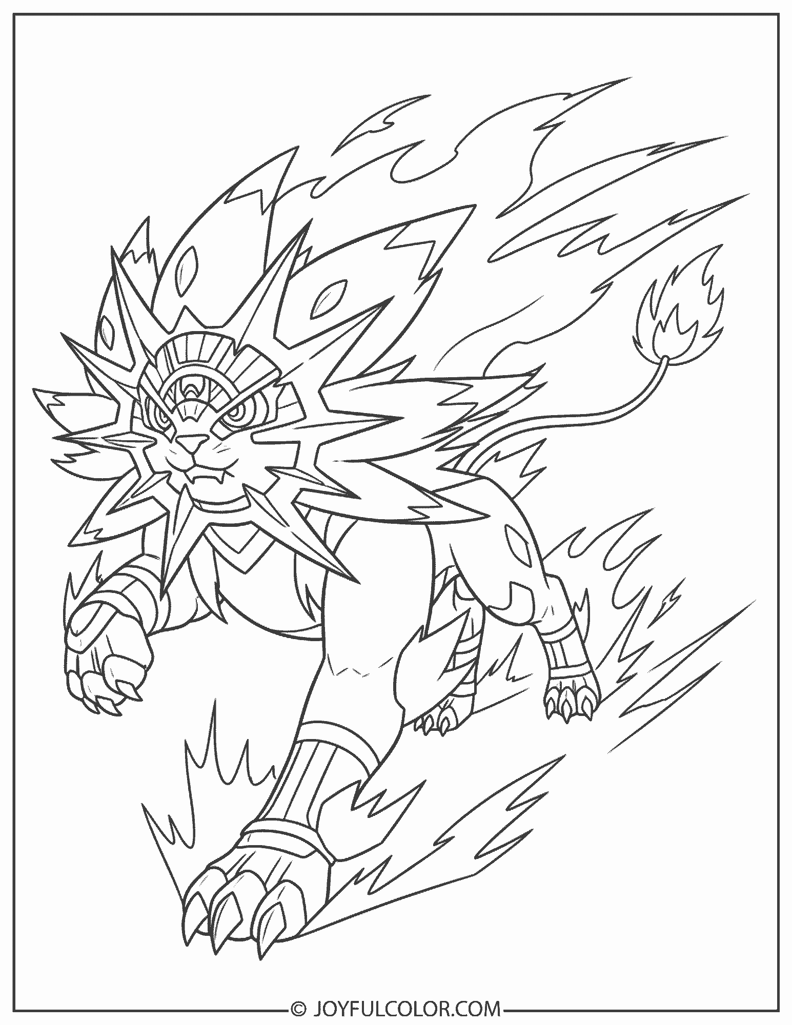 Solgaleo Flare Blitz Coloring Page