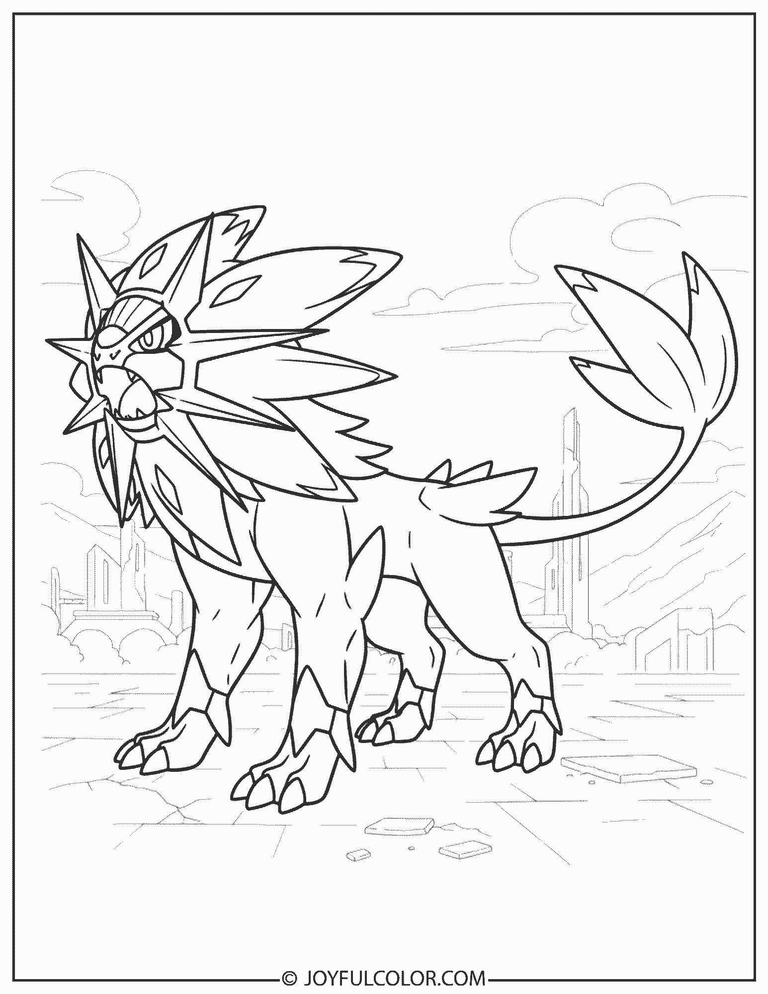 Solgaleo Full Body Coloring Page