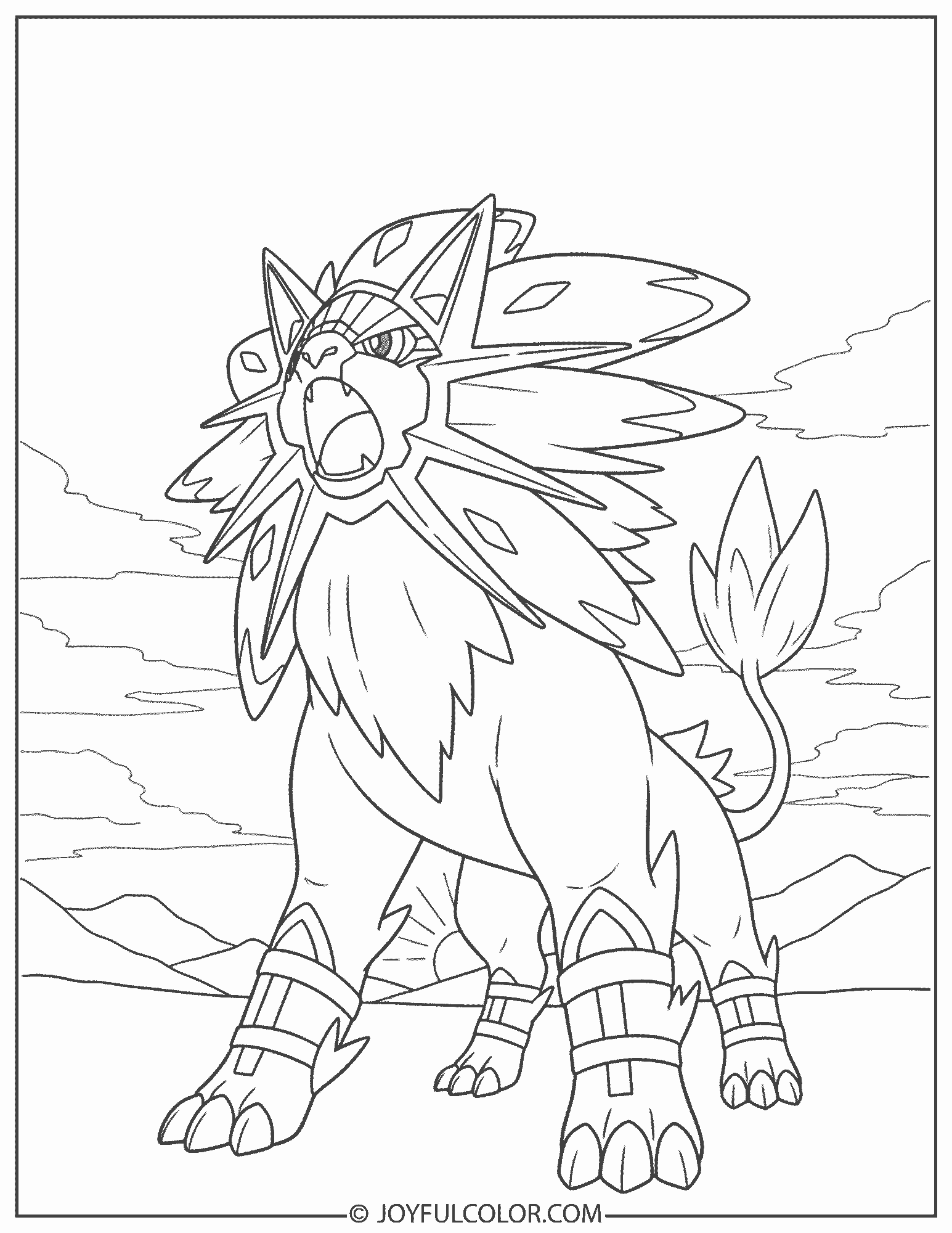 Solgaleo Full Power Coloring Page