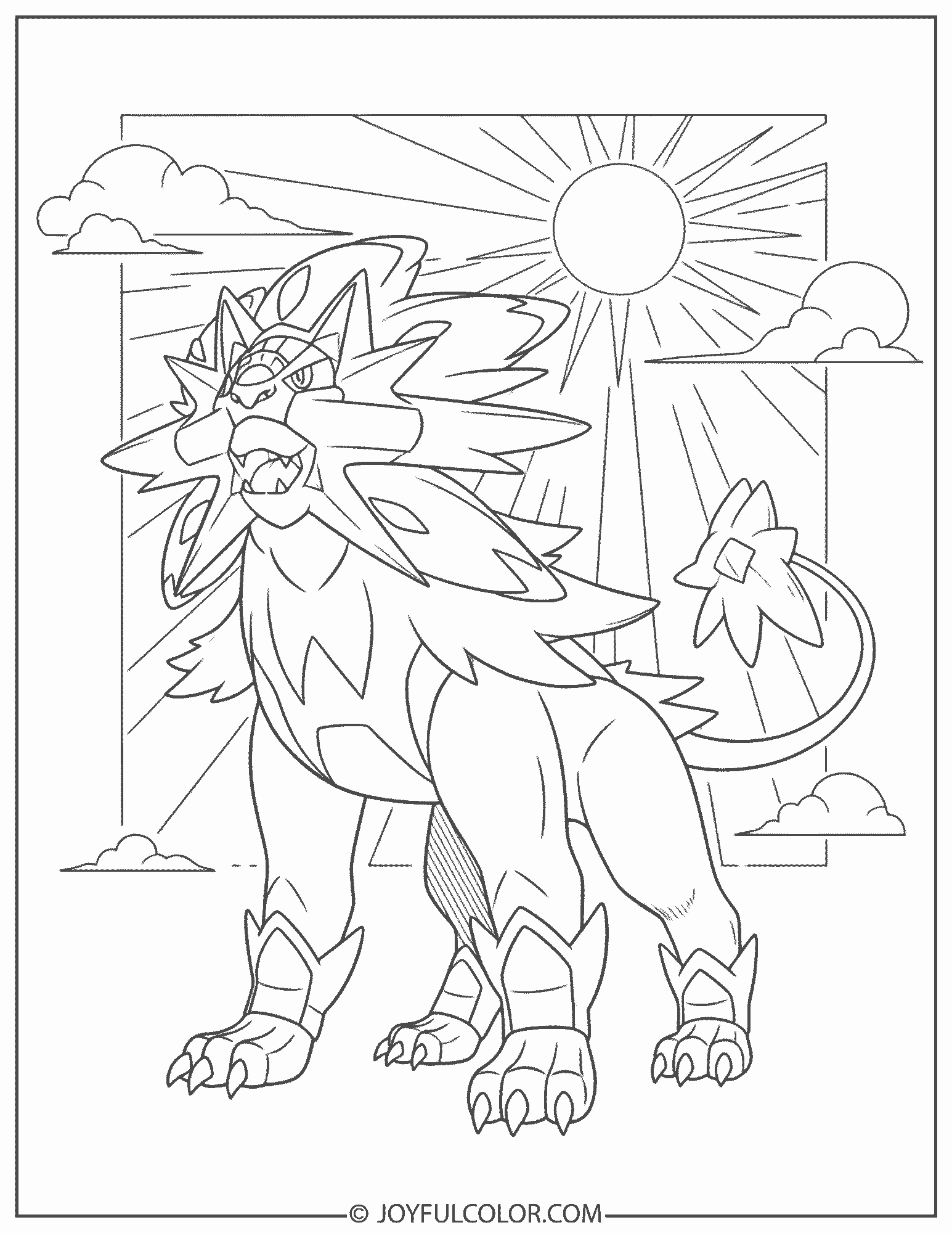 Solgaleo Majestic Coloring Page