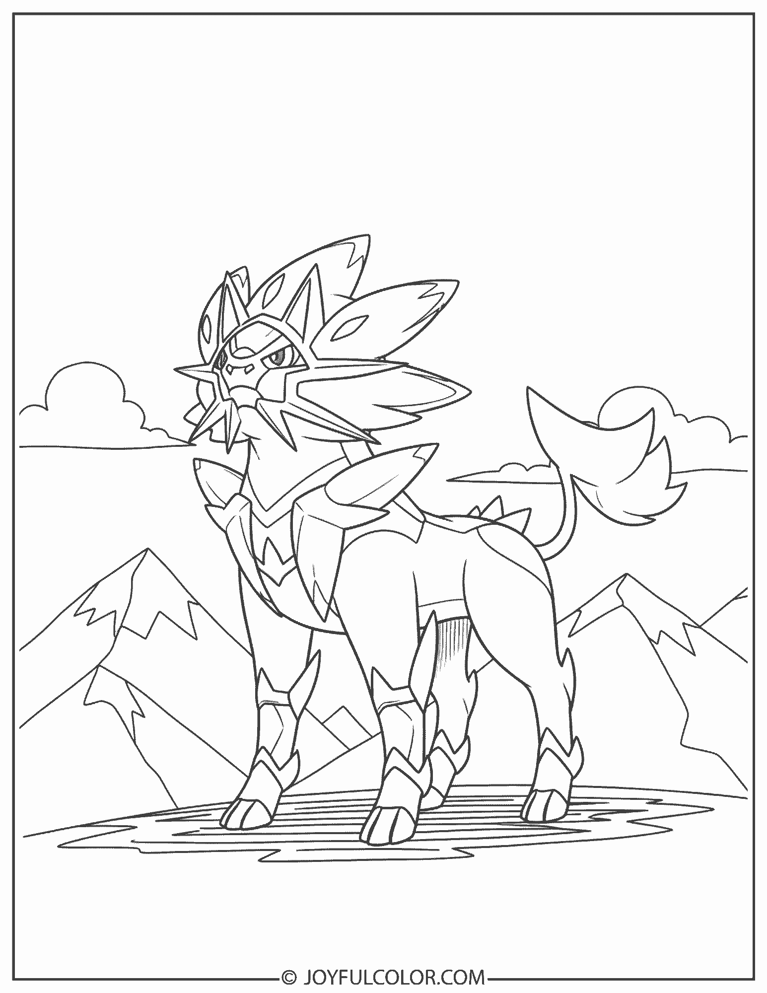 Solgaleo Noble Coloring Page