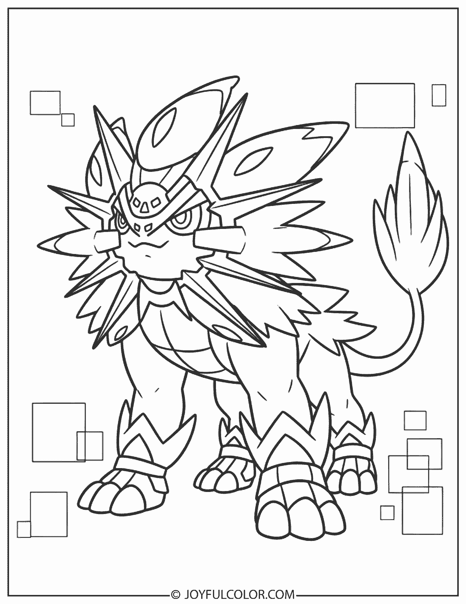 Solgaleo Outline Coloring Page