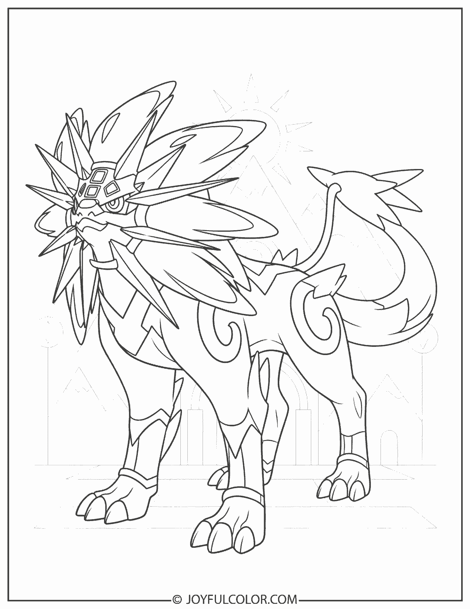 Solgaleo Portrait Coloring Page