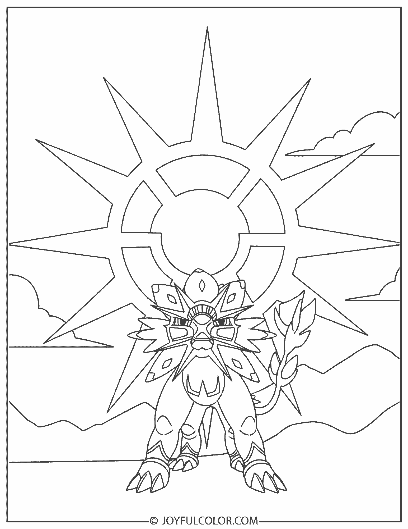 Solgaleo Radiant Sun Coloring Page